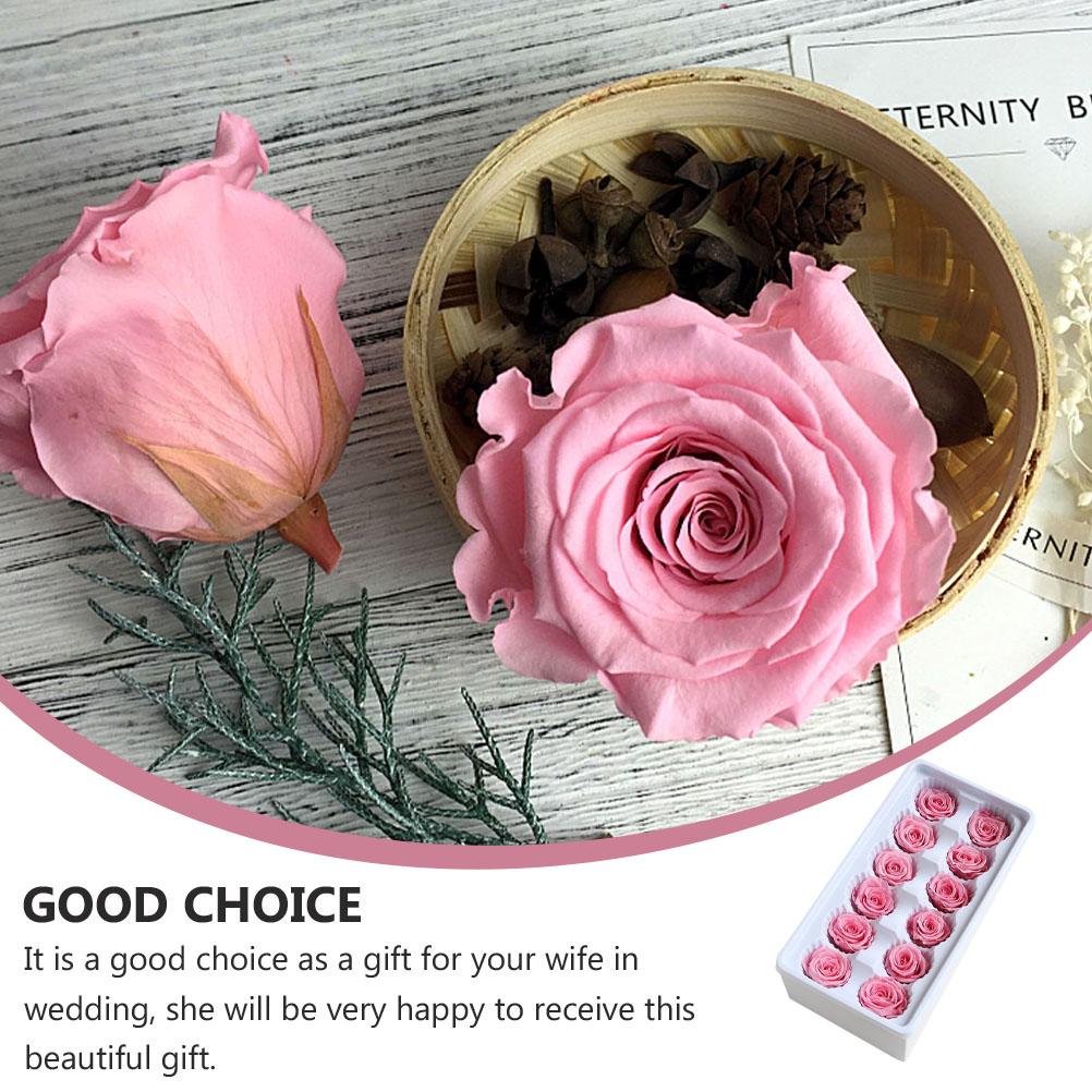 12 Pcs/Box Everlasting Flower Rose Valentines Day Decorations Outdoor Wedding Immortal Preserved Flowers Forever Mother