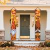 1. Thanksgiving porch banner sign - Harvest decoration featuring gnomes and pumpkin patterns - Weather-resistant polyester, yzb