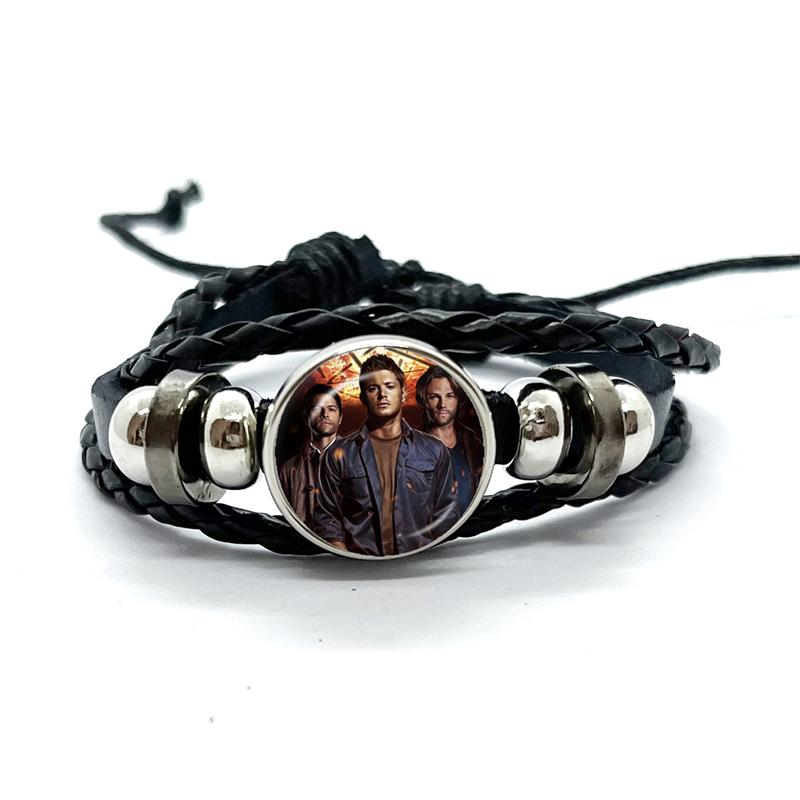 New Supernatural Sign Leather Bracelets Sam Dean Multilayer Braided Handmade Jewelry Gifts for Men Women