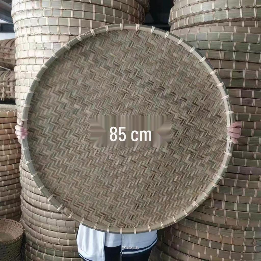 Cesta de Bambú Verde de Primera Capa para Cernir: Redondo, Duradero y Espeso para el Secado de Verduras Doméstico y Comercial.