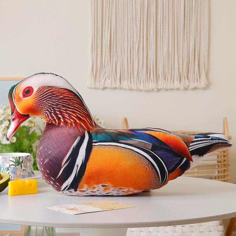 Simulation 3D Vogelkissen Gans Huhn Hahn Henne Ente Taube Papagei Fasan Mandarinente Kissenkissen Heim Sofa Dekor