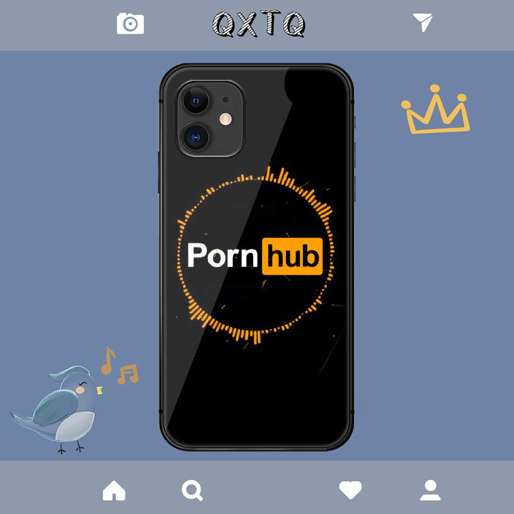 Heißes Porno Logo Hub Hülle für iPhone Samsung Galaxy Redmi Note S 17 16 15 14 13 20 24 25 54 Pro Max Ultra Fe Hartglas-Abdeckung
