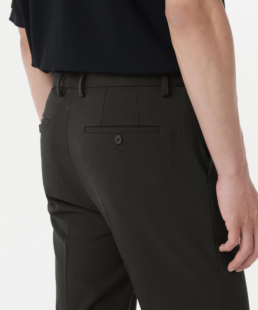 MUSINSA STANDARD Tapered Hidden Banding Crop Slacks [Khaki]