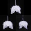 Sublimation Blank Products Pendant White Angel Wings Ornament Christmas Tree Decor for Jewelry Keychain Diy Craft Making