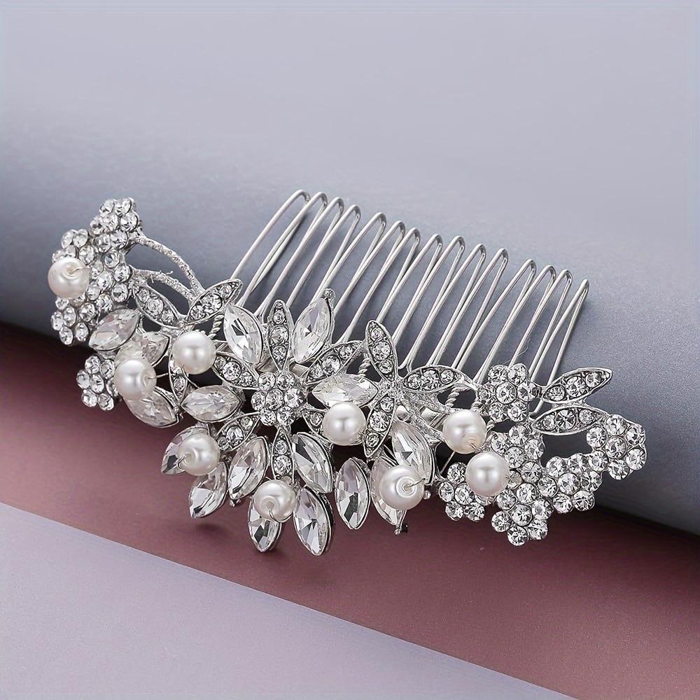 1pc Luxurious Bridal Hair Accessory Sparkling Rhinestone Headpiece for Wear Wedding Parties Ceremonies Women's Jewelry Hairpins