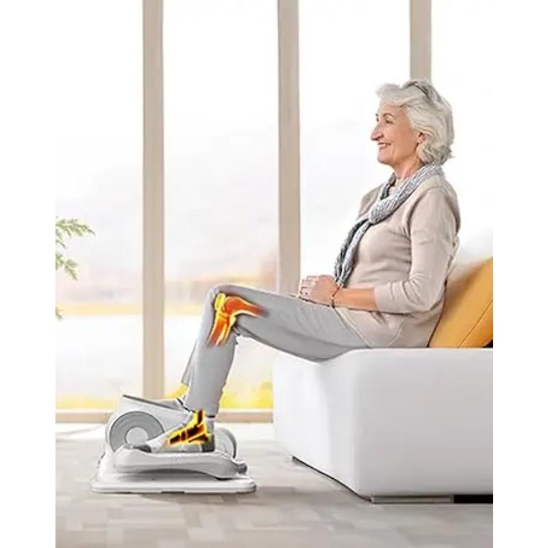 Under Desk Mini Elliptical for Home Office Quiet Sit-Down Leg Exercise Machine LCD Tracker Compact Space-Saving Design, Easy to Store for Small Spaces