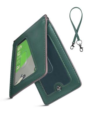 Pass Holds 5 Genuine Leather Thin Can Hold 2 IC Comes with For Commuting To Work or School [LuoLuo] Men's Case, Cards, D-Ring, Butterfly, Cards,