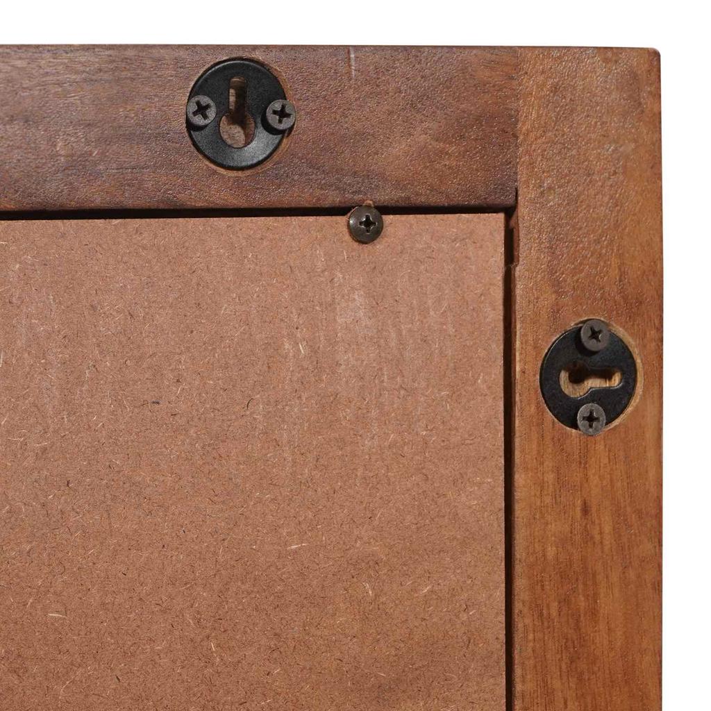 Bathroom Mirror with Acacia Brown Surface 50 x 70 x 2.5 cm