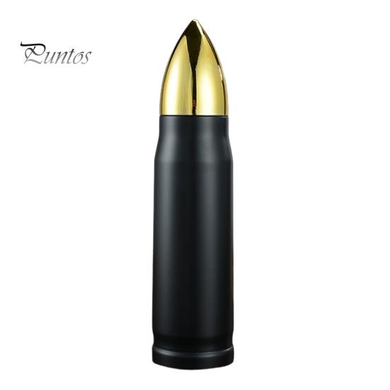 

Пляшка для води з ізоляцією з нержавіючої сталі. Стакан для кави креативної форми, не містить бісфенолу А, стійкий до протікання 500ML чорний