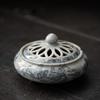 Ceramic Incense Burner with Blue and White Floral Antique Made from Ancient Ceramic Clay with Underglaze Suitable for Spiral and Incense Round Shape