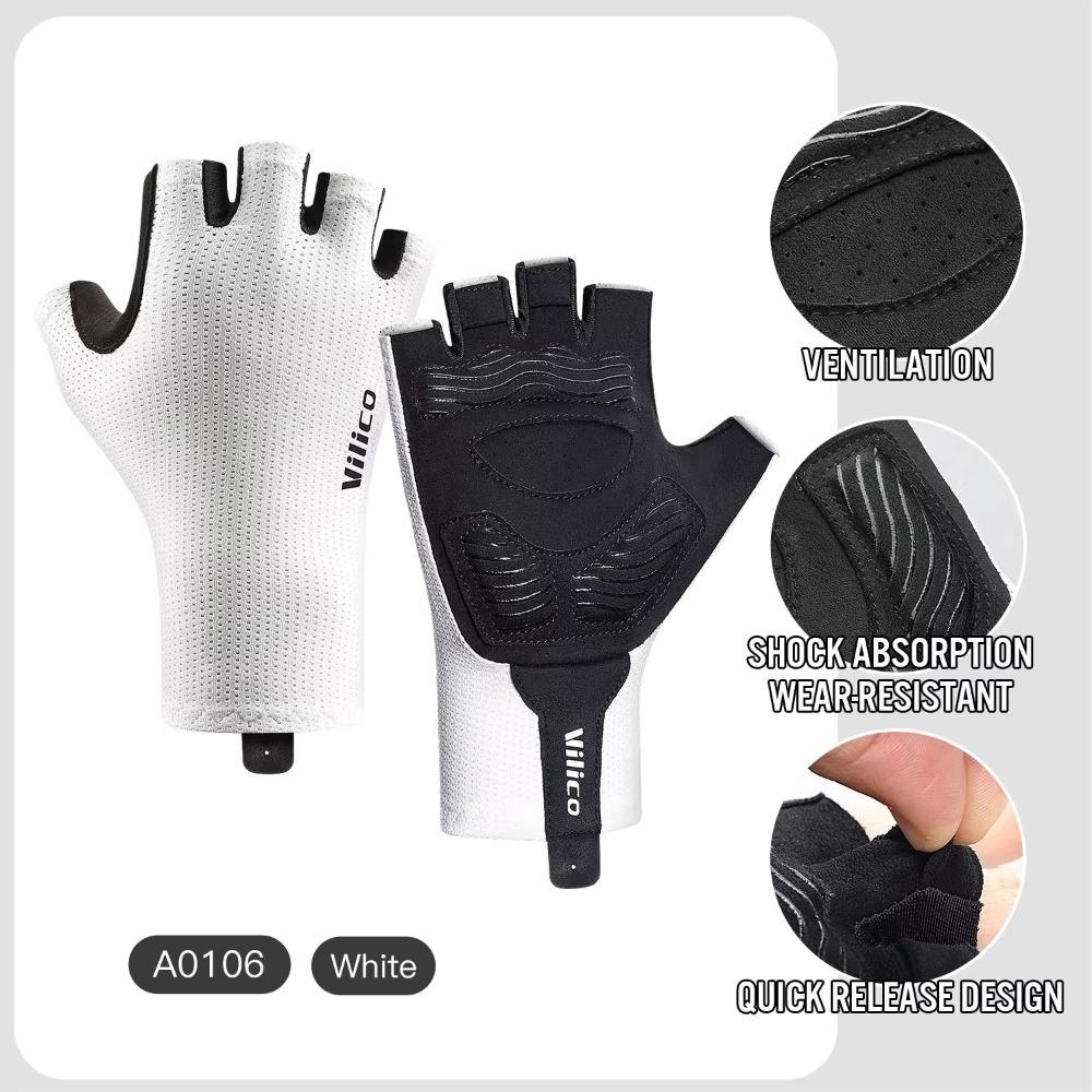 

Lycra Fabric Fingerless Gloves Breathable Half Finger Mitten for Mtb Road Bike Sports Racing L