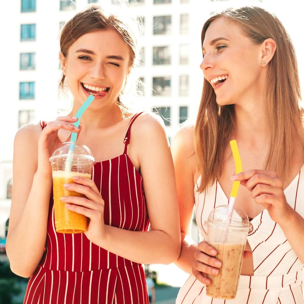 8PCS Silicone Straw Tips, 5/16 IN Wide(8mm Outer Diameter) Food Grade Rubber Straw Covers, Flex Elbow Silicone Straw Covers, Reble Tips for 1/3 Inch