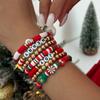 SHIXIN Cute Christmas Series Tree Snowflake Snowman Pendant Bracelet Set Women Adjustable Crystal Bead Chain Rope Chain Bracelet