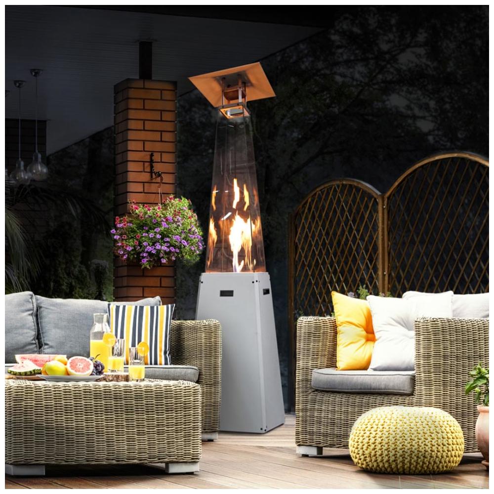 Outdoor Gas Heater Umbrella BS Steel 12 kW Set