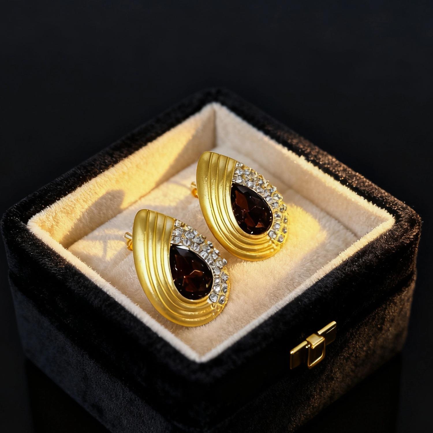 Элегантный Винтажный Набор: Красное Ожерелье и Серьги со Стразами Standard