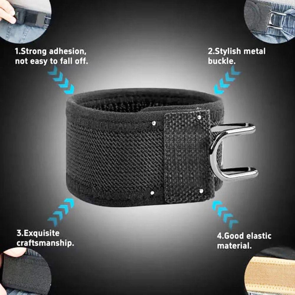New Unisex Buckleless Belt Hook Waist Buckle Comfortable Elastic Waist Belt Adjustable Metal Hook Simple Useful Elastic Belt
