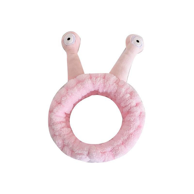 Korean Cute Snail Plush Headband - Creative Cartoon Hair Tie for Face Washing