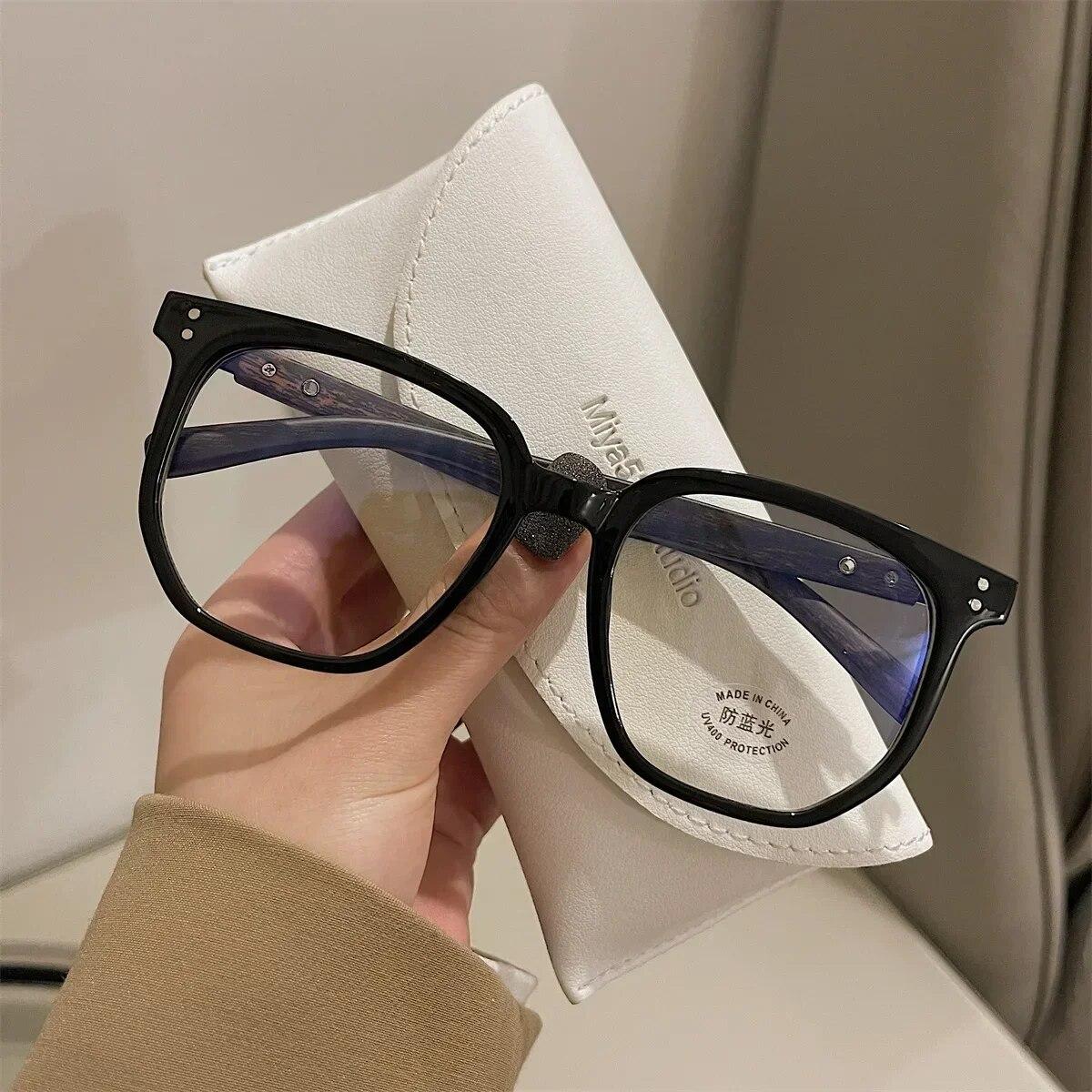 

Прозрачные очки для компьютера, винтажные очки с защитой от синего света, большие очки для близорукости, готовые очки для близорукости -1.5