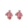 Silver needle fabric art love fringed earrings super fairy sweet temperament earrings fashion high sense versatile earrings women