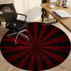 1PC Red Black Stripes Color Wheel Office Round Area Rug, Mat Suitable For Office, Under Office Chairs Bedroom Living Room Home Decor, Room Deco