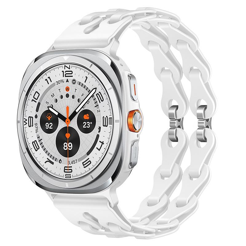 Elegante Cinturino a Maglie Morbido Silicone Sportivo Traspirante per Samsung Galaxy Watch Ultra 47mm 2025 Elegante Cinturino