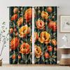 2 Pcs, Filtering Curtains (excluding Rods, Non-movable, Without Batteries) Abstract Floral for Use In Bedrooms and Living Rooms