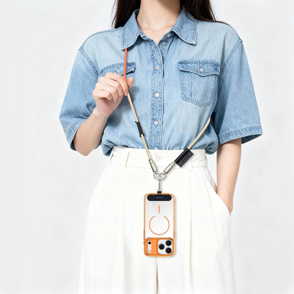 Universelles Handy-Lanyard mit USB-C-Kabel (2-in-1) und Ladekabel (USB-C auf USB-C) für iPhone 15, 16, 17 Pro Max und die meisten anderen Handys