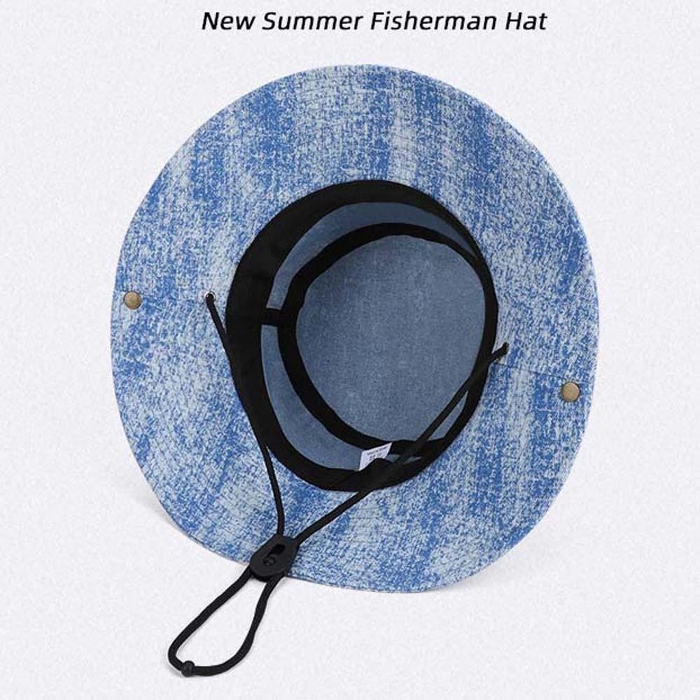 Drawstring Sunshade Cowboy Hat Breathable Fishing Cap Sun Cap Sunscreen Basin Cap  Camping