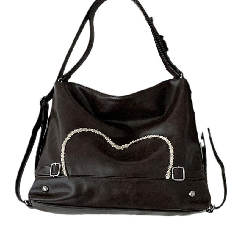 Retro Versatile Commuter Tote Bag Women's 2025 New Fashion Niche Backpack Winter Large Capacity Armpit Bag