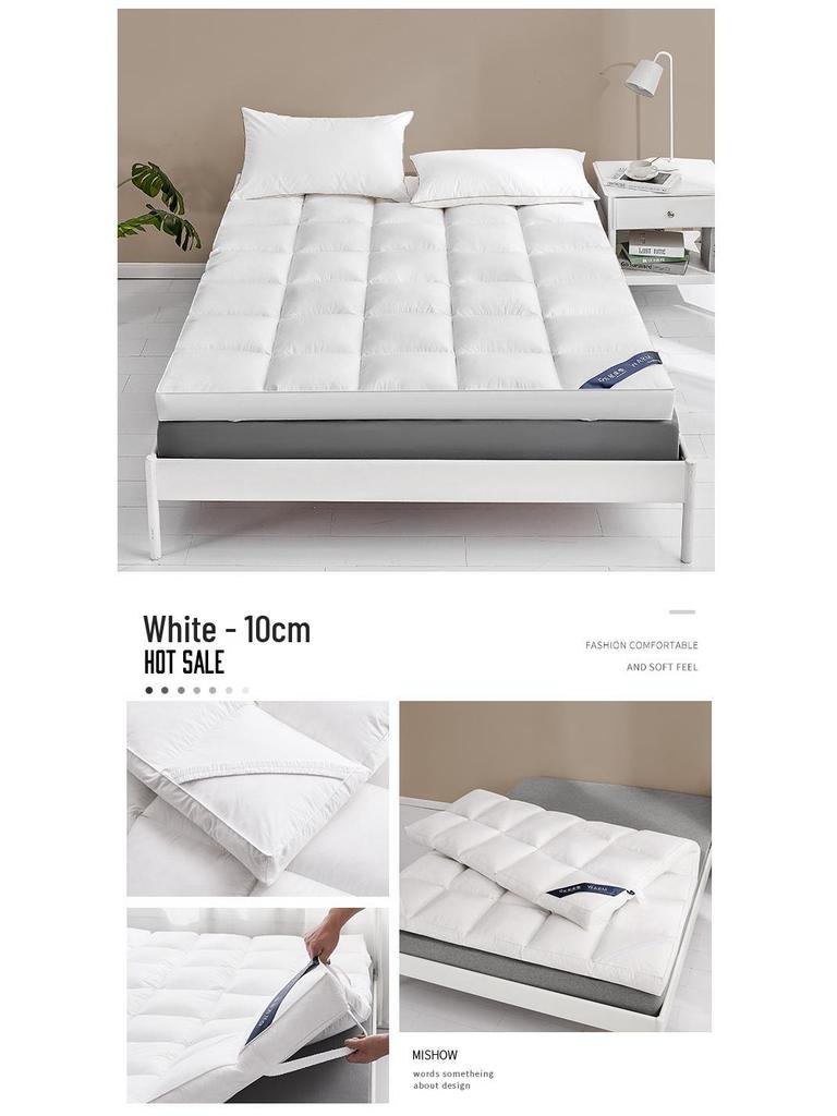Hotel Star Soft Feather Velvet Mattress Topper - Thick Quilted Tatami Mat for Double Bed & Student Use.