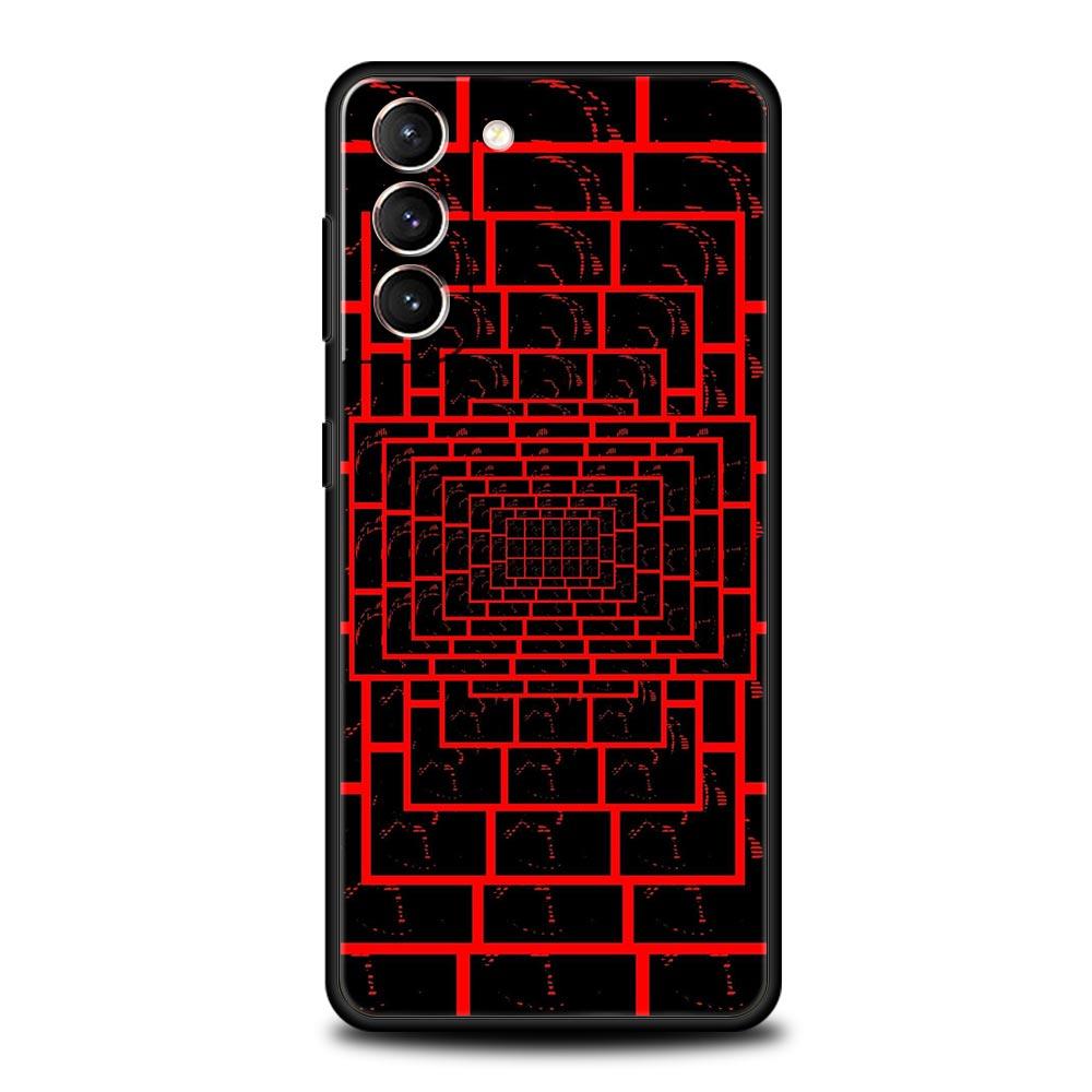 Black Red Ripple Art Phone Case for Samsung Galaxy S26 S25 S24 S23 S22 S20 S21 FE Ultra S25 Edge Plus 5G Soft TPU Cover Fundas