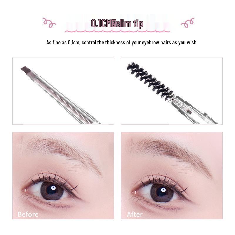 Rotatable Dual-End Transparent Triangle Eyebrow Pencil: Waterproof, Easy To Use, Natural Color for Beginners