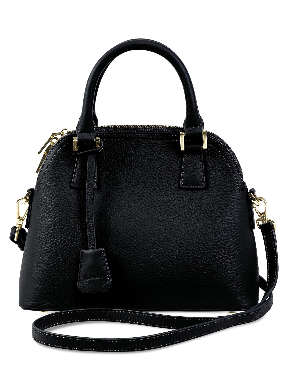 Женская мини-сумка-тоут Mura из усадочной кожи, натуральная кожа, черная