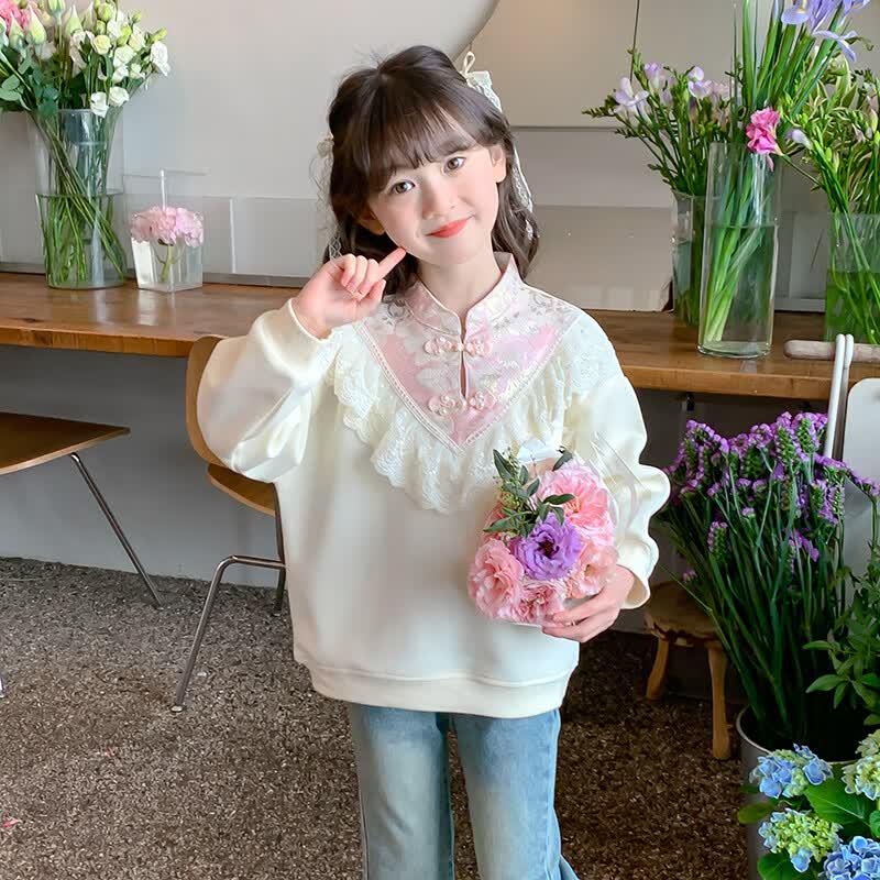 Girls Chinese Style Crewneck Sweatshirt 110
