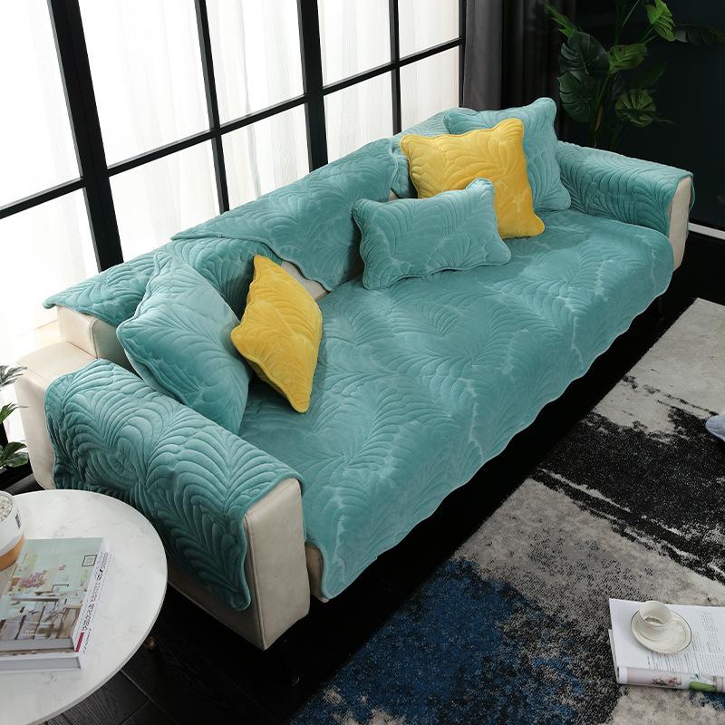 Thickening Sofa Cushion Winter Milk Fiber Cushions Seat Cushions Cover Towel Plush Sofa Cover Simple Non-Slip
