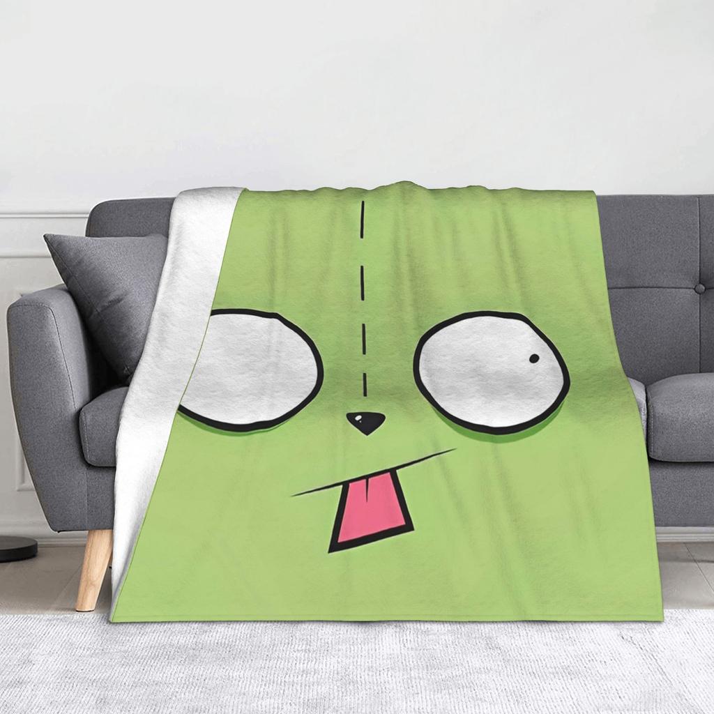 Invader Zim Gir Cartoon Wool Blankets  Awesome Throw Blanket for Home 150*125cm Rug Piece