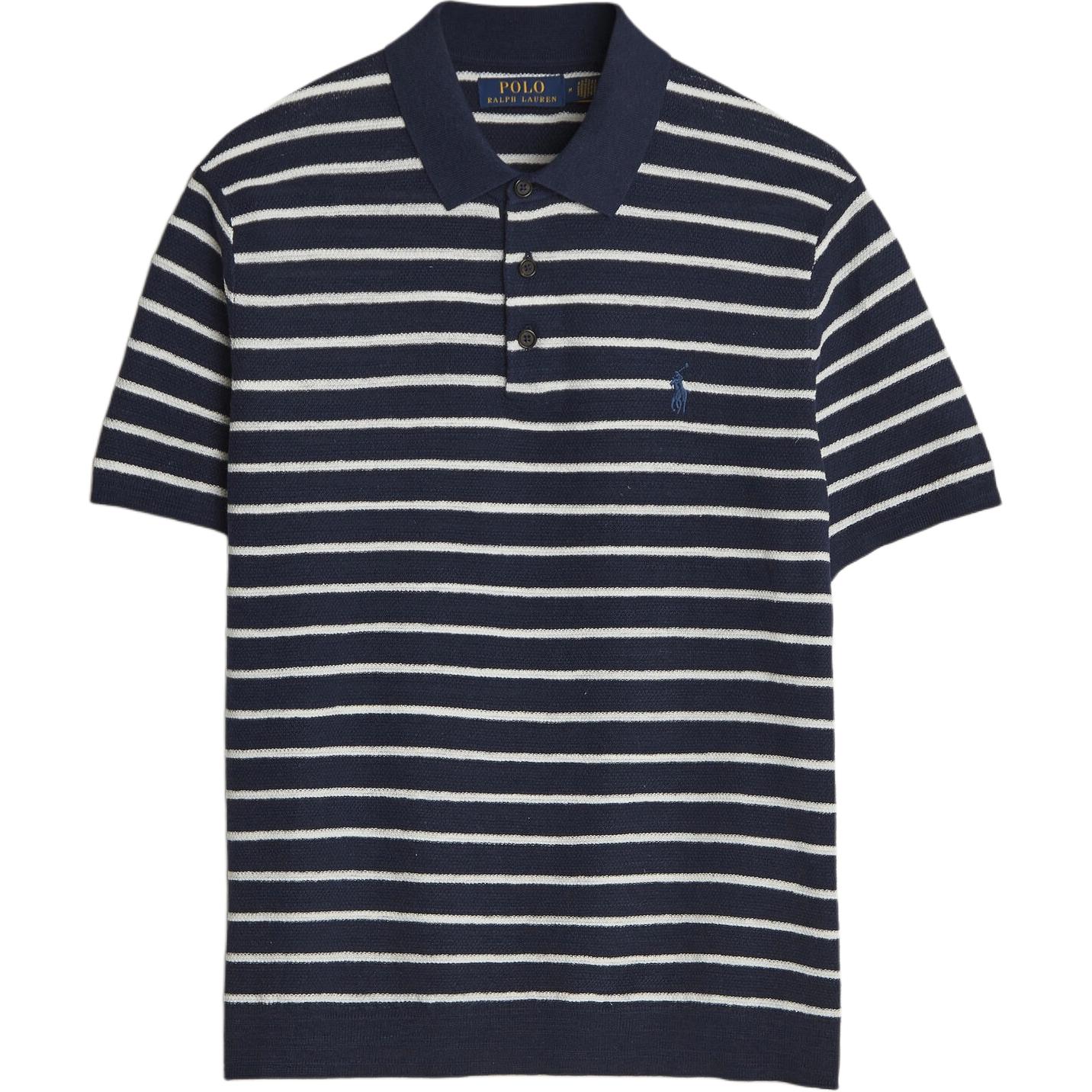 

Polo Ralph Lauren SS26 Поло с коротким рукавом в полоску на пуговицах Приталенный Мужские топы 710B13894-002 M