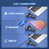 3 in 1 2.4G Bluetooth Wireless USB Wired 1D 2D QR Bar Code Reader Shockproof CCD Barcode Scanner With Stand