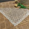 Embroidered Lace Triangle Headscarf Hollow-out Pastoral Style Hair Scarf Wraps Woven Floral White Lace Skirt Hair Accessories