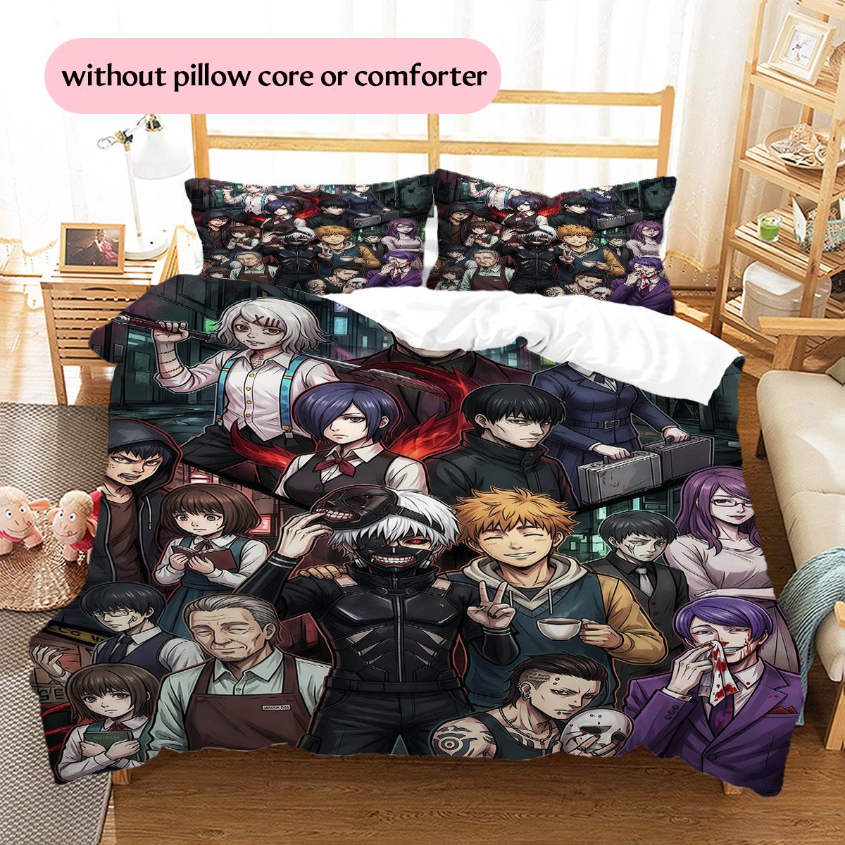 

Tokyo Ghoul Full Cast & Group Pattern Bedding Home Decoration Festival Gift (1 * duvet cover + 2 * pillowcase, without core) 135x200cm