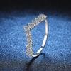 Sterling V-Shaped Stackable Ring With D-Color Moissanite 0.78ct Women Men Tail Finger