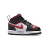 Air Jordan 1 Mid TD Black Fire Red Baby Sneakers White 640735-079