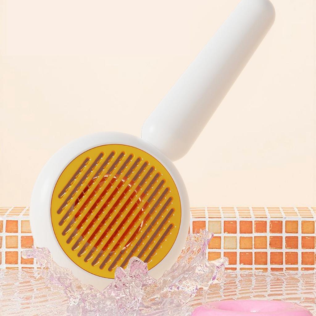 Selbstreinigende Slickerbürste für Hunde Katzen Haarentferner Pflegekamm