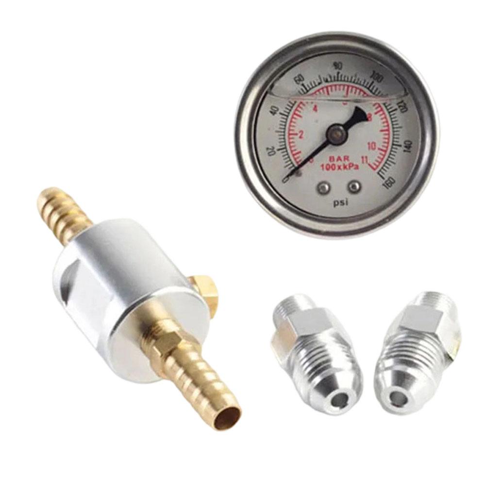 For Fuel Injection Tuning Fuel Pressure Gauge Metal Oil Filled Case Polished Stainless Case 1 Error Margin For Honda