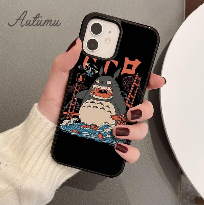 Japan Anime Cartoon Totoro Phone Case for iPhone 11 12 13 14 Pro Max Mini XR XS SE 2020 6S 7 8 Plus Samsung Galaxy S21 S22 Cover
