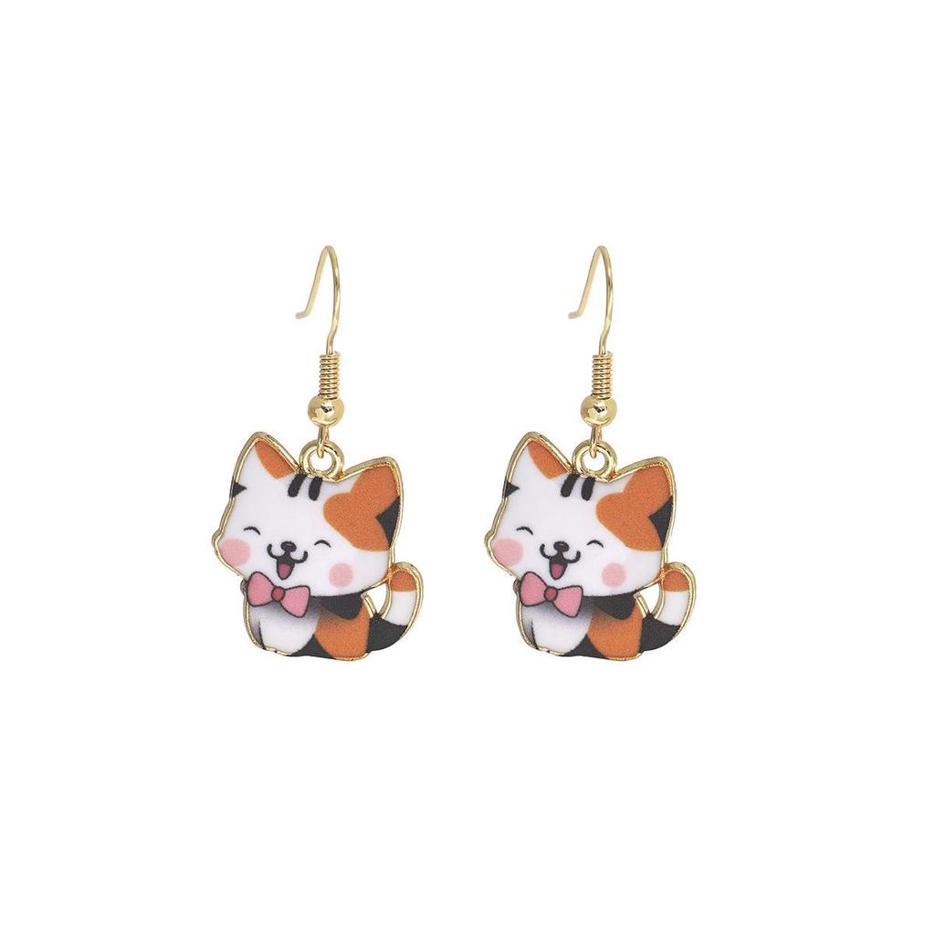 Cute Cartoon Kitten Earrings - Fun, Creative, and Fashionable Animal Drops In Japanese and Korean Styles for European and American Tastes.