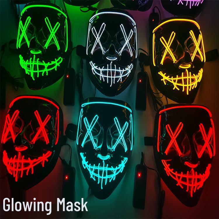 Black Luminous Halloween Mask for Party & Festival