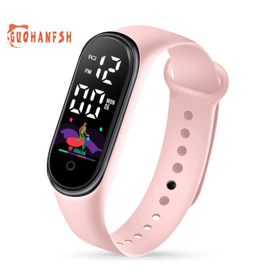Fashion Sports Bracelet with LED Display, Rounded Dial, Adjustable Silicone Strap, Digital Watch
