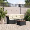 VidaXL Garden Lounge Set with Cushions 4 Pcs, Patio Sofas, Furniture Set, Outdoor Terrace Furniture, Black 3223466