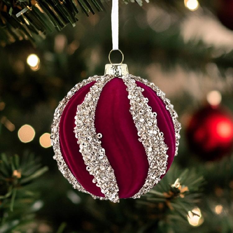 12 Pcs Glittering Christmas Ornament Ball Christmas Ball Decorative Ball for Holiday Wedding Party Decoration
